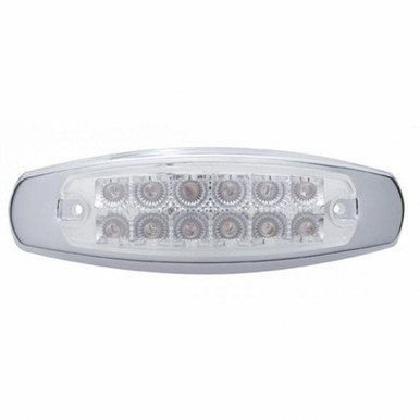 38308-UP   12 LED Reflector Rectangular Light With Bezel (Clearance/Marker) - Red LED/Clear Lens