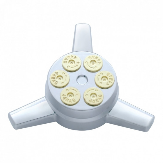 Chrome Plastic Gun Cylinder Hubcap Spinner Only (Bulk)