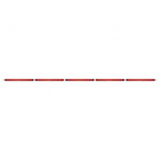 94" Stainless Steel Light Bracket With Five 23 SMD LED 17-1/4" Light Bar - Red LED/Red Lens