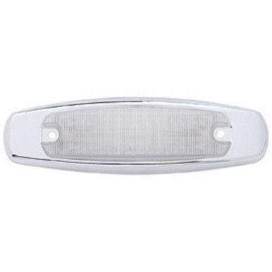 38218-UP  12 LED Rectangular Light (Clearance/Marker) With Chrome Bezel - Amber LED/Clear Lens