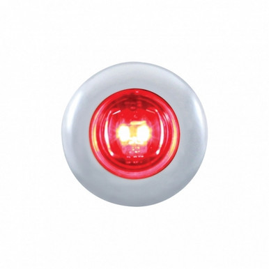 37143-UP 2 LED Mini Light With Bezel (Clearance/Marker) - Red LED/Red Lens