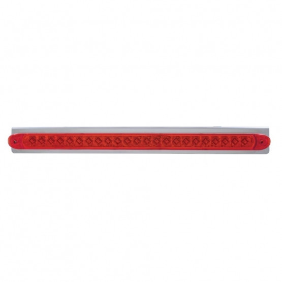 17-5/16" Stainless Reflector Light Bracket With 23 LED 17-1/4" Reflector Light Bar - Red LED/Red Lens