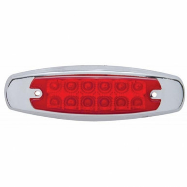 38306-UP  12 LED Reflector Rectangular Light With Bezel (Clearance/Marker) - Red LED/Red Lens