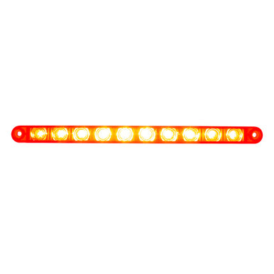 36827B-UP 10 LED 9" Split Turn Function Light Bar - Red LED/Red Lens (Bulk)