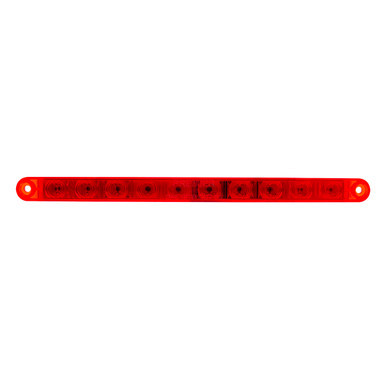 36827B-UP 10 LED 9" Split Turn Function Light Bar - Red LED/Red Lens (Bulk)