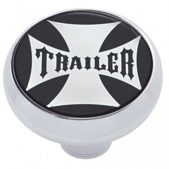 "Trailer" Deluxe Air Valve Knob - Black Maltese Cross Sticker