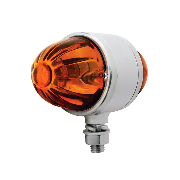 Chrome Double Face Housing With 2 Watermelon Glass Lens - Amber