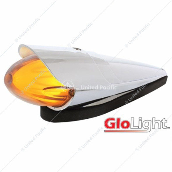 36750-UP 9 LED Dual Function GloLight Watermelon Grakon 1000 Style Cab Light Kit With Visor - Amber LED/Clear Lens