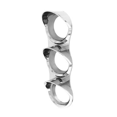 41853-UP Chrome Small 3-Gauge Bezel With Visor For Mack