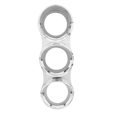 41853-UP Chrome Small 3-Gauge Bezel With Visor For Mack