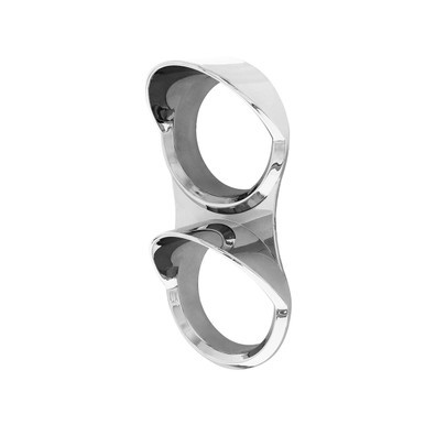 41852-UP Chrome Small 2-Gauge Bezel With Visor For Mack