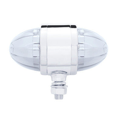 32329-UP 17 LED Watermelon Double Face Light W/Chrome Housing - Amber & Red LED/Clear Lens