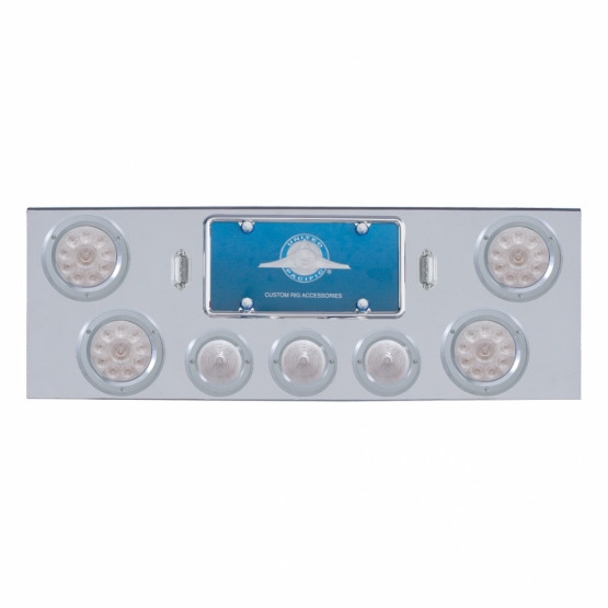 CR Rear Center Panel With 4X LED 4" Reflector Lights & 3X LED 2.5" Beehive Lights -Red LED/Clear Lens
