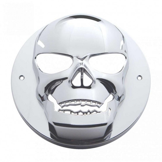 Chrome 3D Skull Light Bezel For 2" Round Light