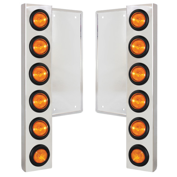 FL SS Front Air Cleaner Kit With Twelve 2" Flat Light & Grommet