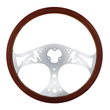 88219-UP 18" Chrome Lady Steering Wheel