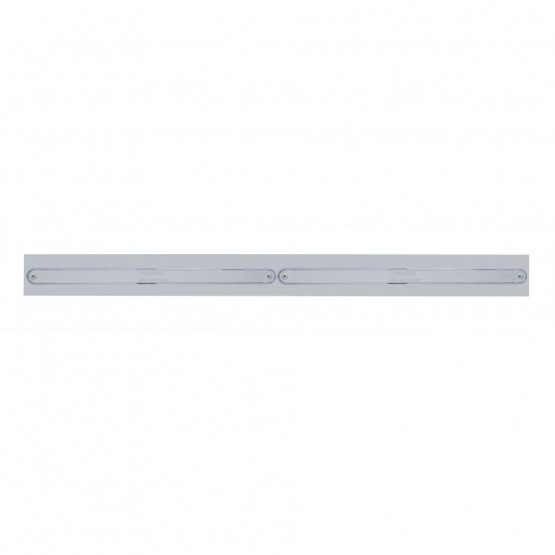 Chrome Top Mud Flap Plate With Two 14 LED 12" Light Bars - Red LED/Chrome Lens (Each)