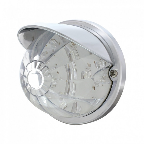 17 LED Dual Function Watermelon Flush Mount Kit With Visor - Amber LED/Clear Lens