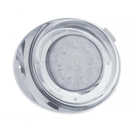 10 LED Freightliner Daytime Running Light Conversion Kit With Visor (Driver) - Amber LED/Clear Lens