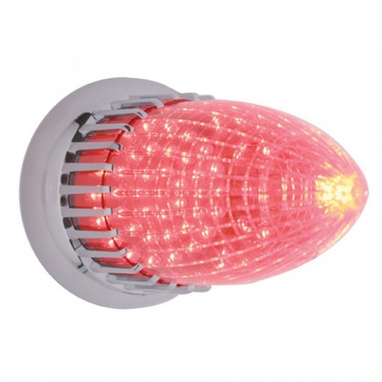 40 Red LED Vintage Torpedo Flush Mount Light - Red LED/Red Lens