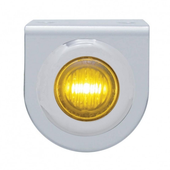 Stainless Light Bracket With 3 LED 3/4" Mini Light - Amber LED/Amber Lens