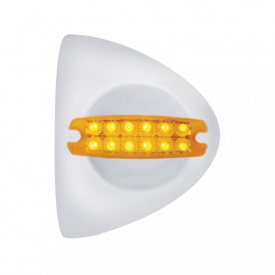 12 LED Reflector Headlight Turn Signal Light Cover - Amber LED/Amber Lens