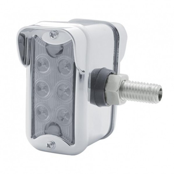 12 LED Dual Function Double Face Light W/Visor - Vertical Side Mount - Amber & Red LED/Clear Lens