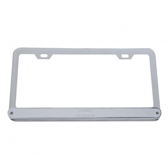 Chrome License Plate Frame With 14 LED 12" Light Bar - Red LED/Chrome Lens