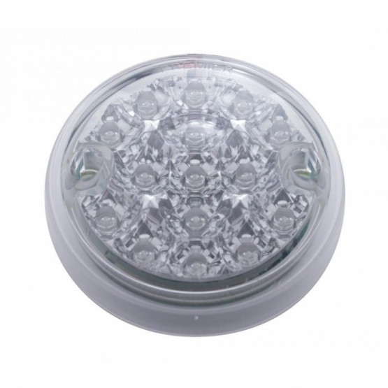 15 LED 3" Single Function Reflector Single Face Light Only - Red LED/Clear Lens (Bulk)