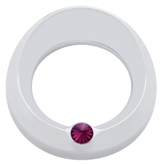 Signature Series Gauge Bezel With Visor & Crystal For 3-3/4" DIA Speed/Tachometer Gauge - Purple Crystal
