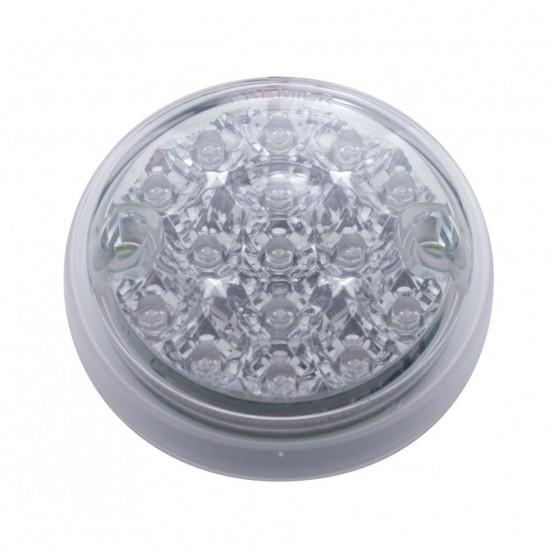 15 LED 3" Dual Function Reflector Single Face Light Only - Red LED/Clear Lens (Bulk)