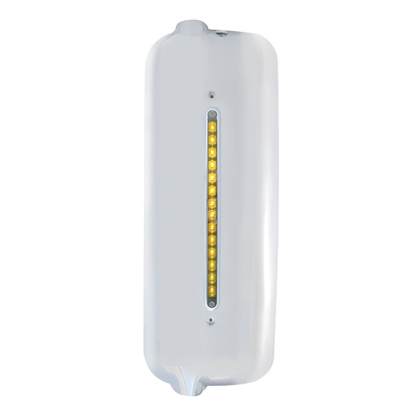 Mirror Cover With 14 LED 12" Light Bar For 2005 & Older Freightliner (Driver) - Amber LED/Chrome Lens