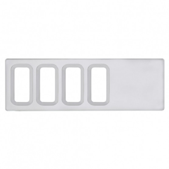 Chrome Plastic Dash Switch Panel Cover For International - 4 Openings