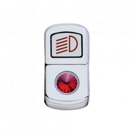 "Headlight" Rocker Switch Cover With Red Crystal