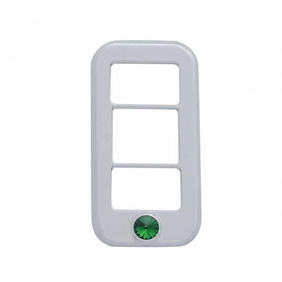 Rocker Switch Cover With 3 Openings & Color Crystal For Freightliner-Green (3-Pack)