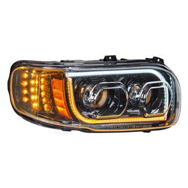 31147-UP High Power LED "Blackout" Headlight With 16 LED Turn & 57 LED Bar For 2008-2022 Peterbilt 389- Passenger