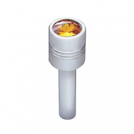 Chrome Door Lock Knob With 9/16" Amber Crystal (2-Pack)