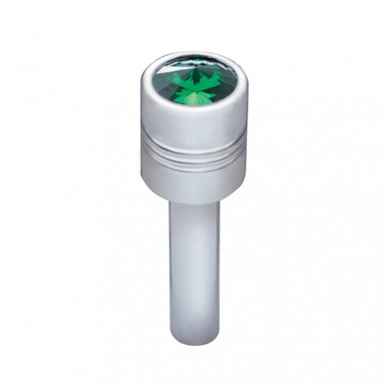 Chrome Door Lock Knob With 9/16" Green Crystal (2-Pack)