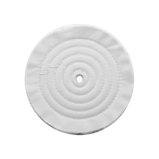 8" White Soft Muslin Buff - 1/2" Arbor