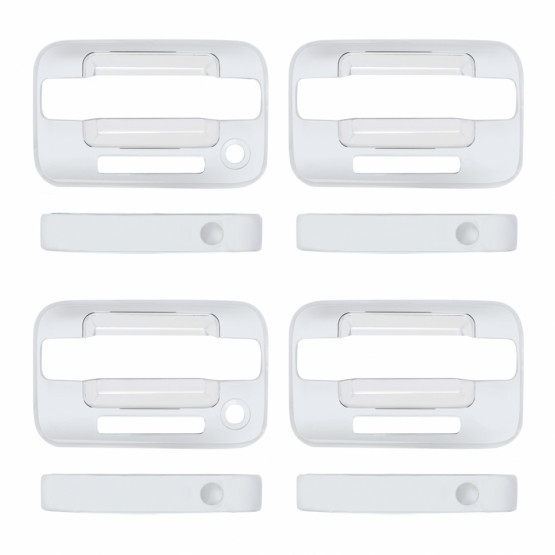 Chrome Door Handle Cover Set For 2004+ Ford F-150 4-Door Models With Keyless Entry
