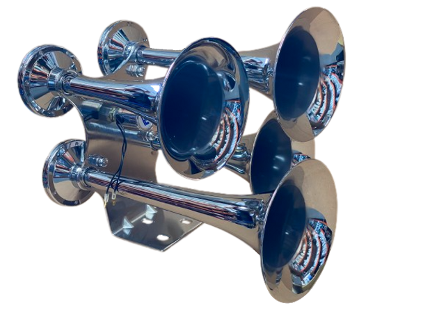 P66-0307-03 Chrome Triad Tone Air Horn (Train Horn) Or For Truck Voltage:12v/24v