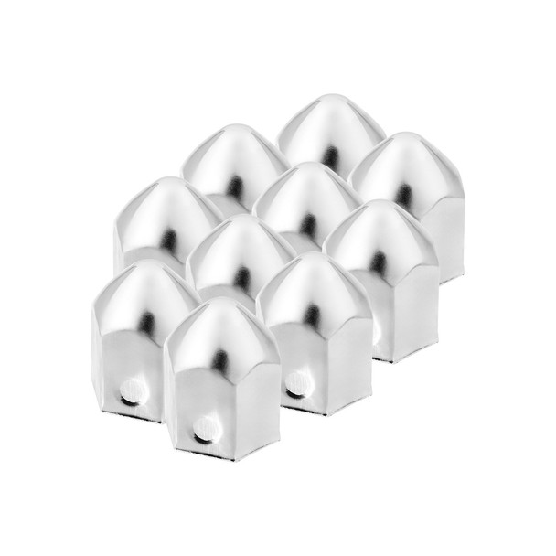 1-1/2" x 2-1/4" Chrome Steel Pointed Nut Covers (10-Pack)