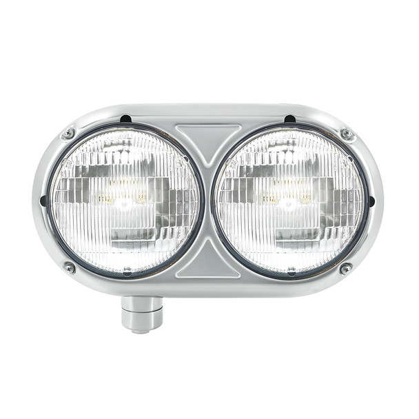 HEADLIGHT ASSEMBLY WITH HALOGEN BULBS & 304 SS HOUSING FOR PETERBILT 359 - DRIVER