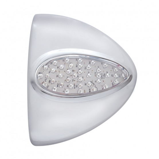 39 LED TEARDROP HEADLIGHT TURN SIGNAL LIGHT COVER FOR PETERBILT - AMBER LED/CLEAR LENS