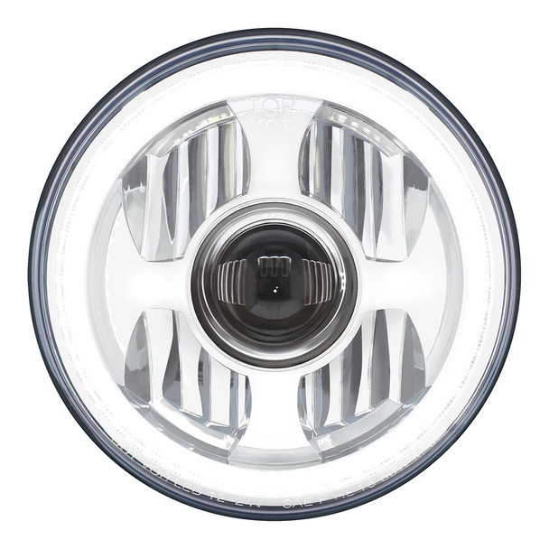 ULTRALIT - High Power LED 7" Projection Headlight With Dual Color LED Position Halo Ring