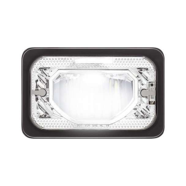 ULTRALIT - Heated 4" X 6" LED Headlight With Glass Lens & Aluminum Housing Low Beam