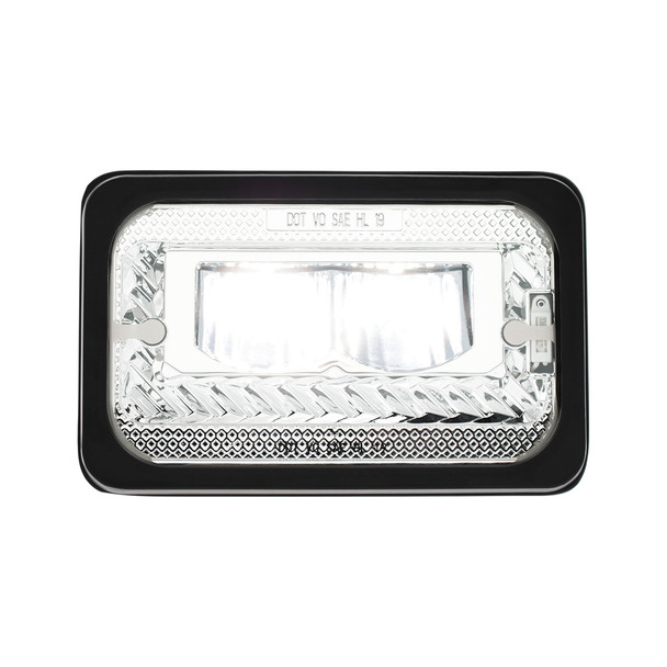 ULTRALIT - Heated 4" X 6" LED Headlight With Glass Lens & Aluminum Housing High Beam