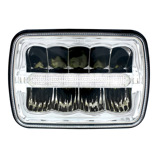 ULTRALIT - 9 High Power LED 5" X 7`" Rectangular Light With White Position Light Bar