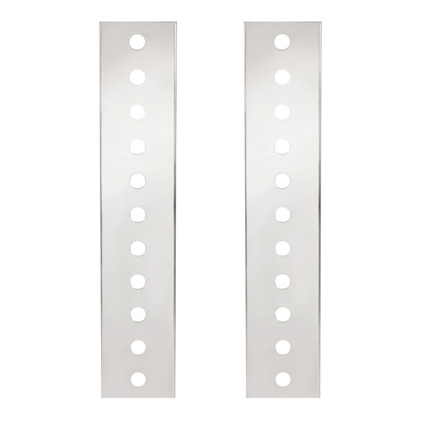 30069-UP PETERBILT STAINLESS FRONT AIR CLEANER BRACKET ONLY - 22 MINI LIGHT CUTOUTS