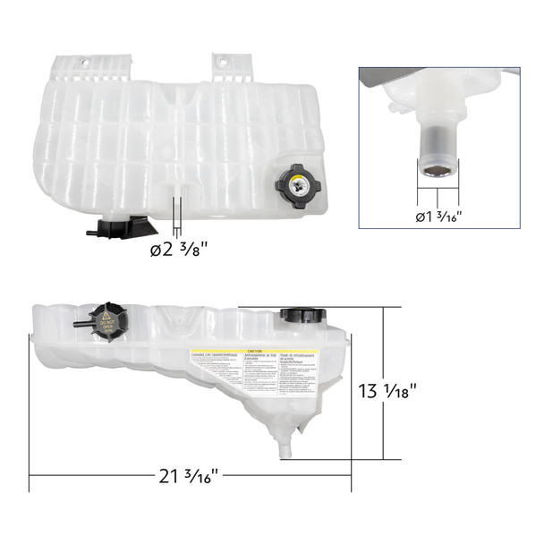 26001-UP PRESSURIZED COOLANT RESERVOIR & COOLANT LEVEL SENSOR FOR 2008-2022 PETERBILT 389 & KENWORTH W900